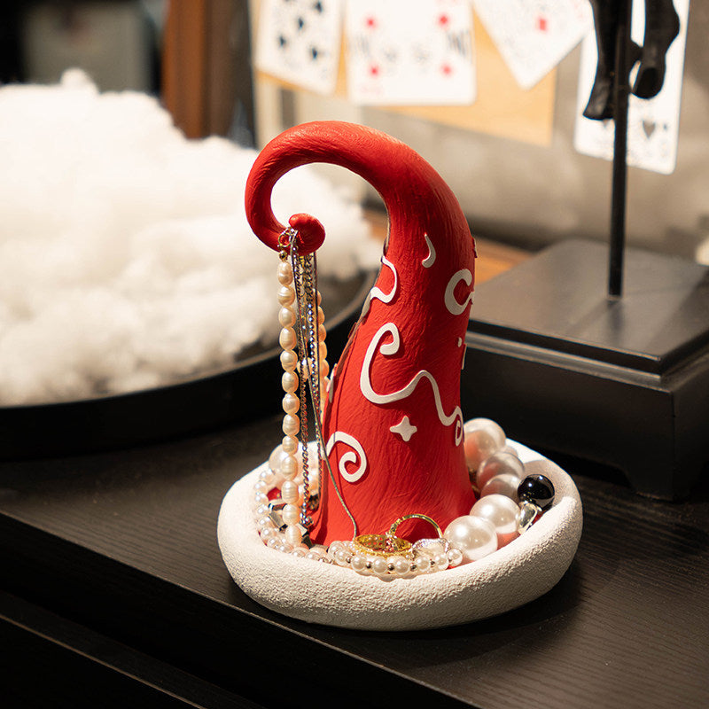Witch Hat Jewelry Storage Tray, Whimsical Resin Desk Organizer
