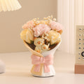 Creative Artificial Bouquet Figurine, Cat & Bunny Resin Flower Decor