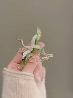 Heritage-Inspired Crane and Cloud Brooch - Graceful Wing Line product video