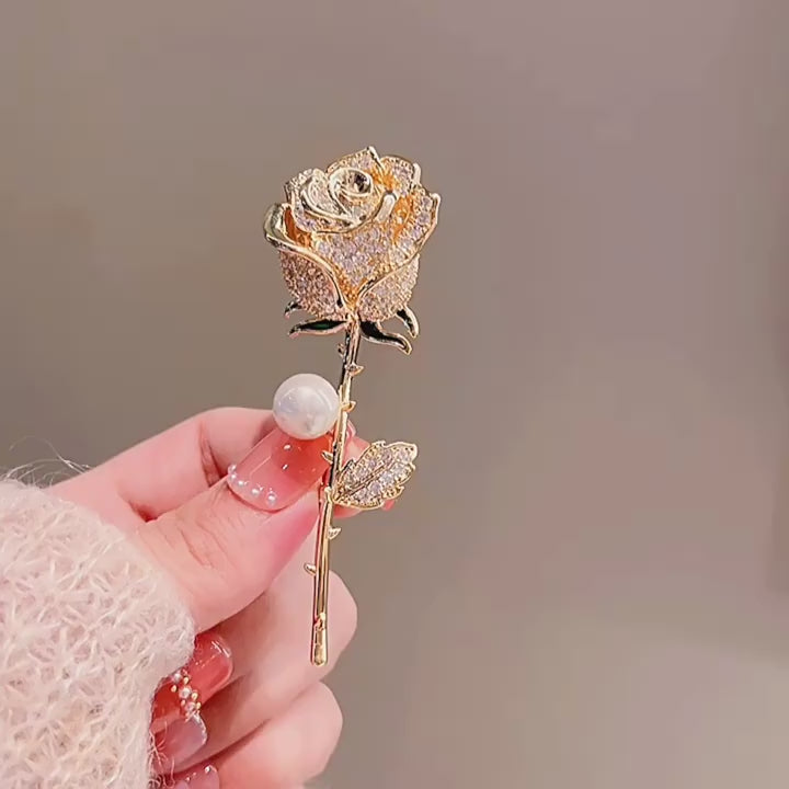 Statement Rose Brooch - Floral Gift product video