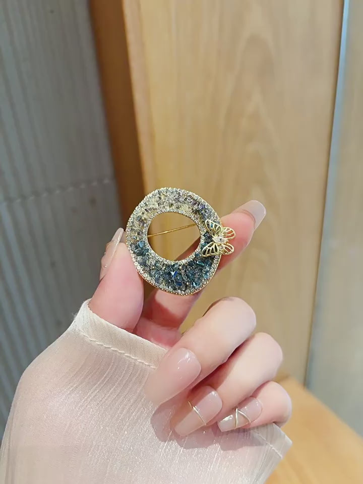 Crystal Butterfly Ring Brooch - Winged Gift product video