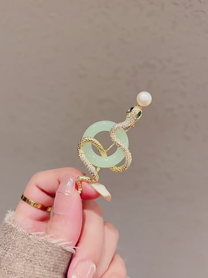 Zodiac-Inspired Snake Brooch - Zodiac Gift product video