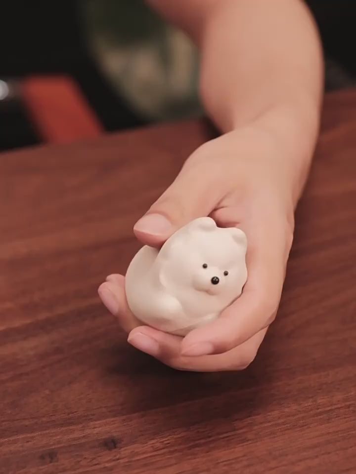 Handmade Cute Samoyed Dog Figurine
