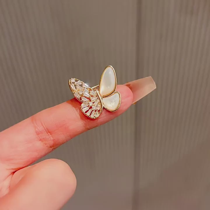 Mother-of-Pearl Butterfly Mini Brooch video showing the butterfly accessory