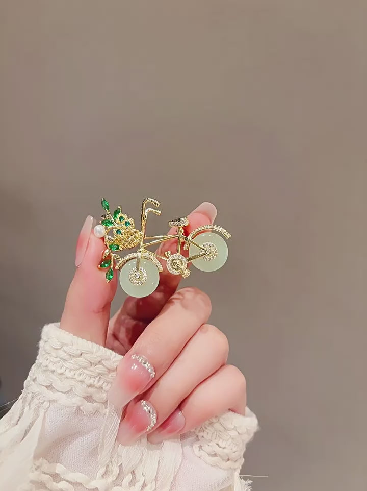Storybook Flower Basket Bicycle Brooch - Storybook Gift product video