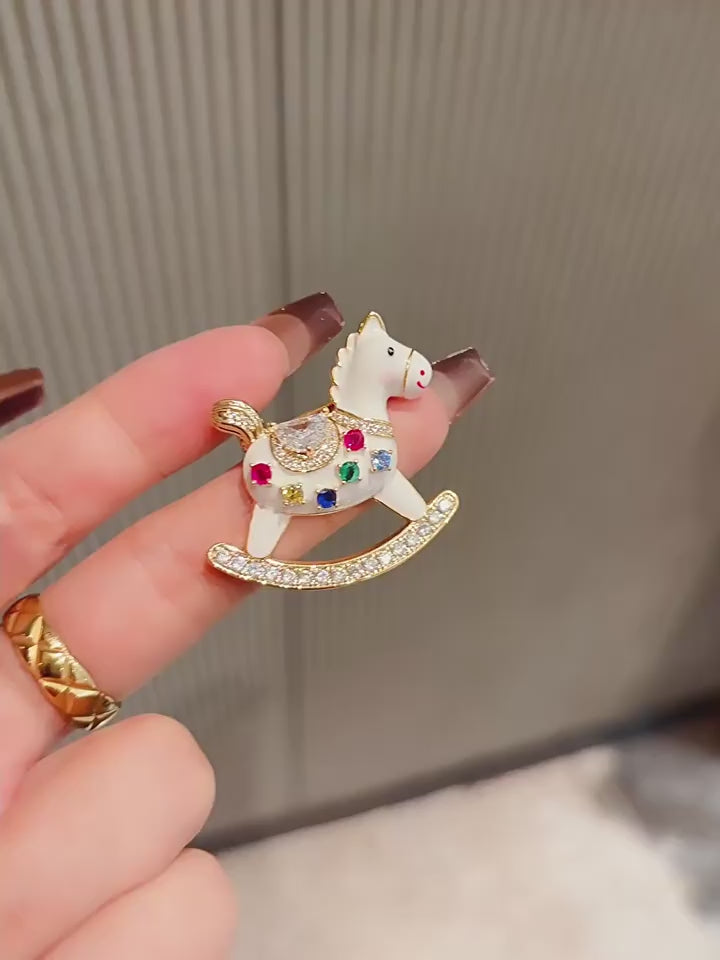 Red Little Horse Brooch - Animal Gift product video