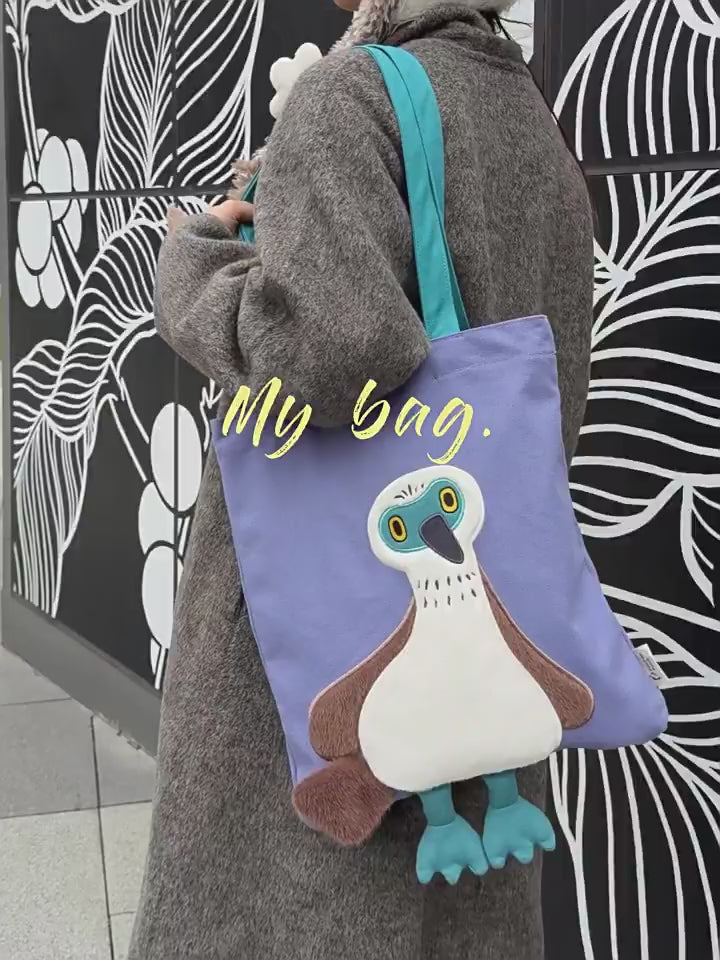 Large Capacity Blue-footed Booby Canvas Tote Bag