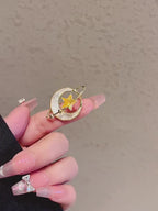 Mother-Of-Pearl Star and Moon Brooch - Celestial Gift product video