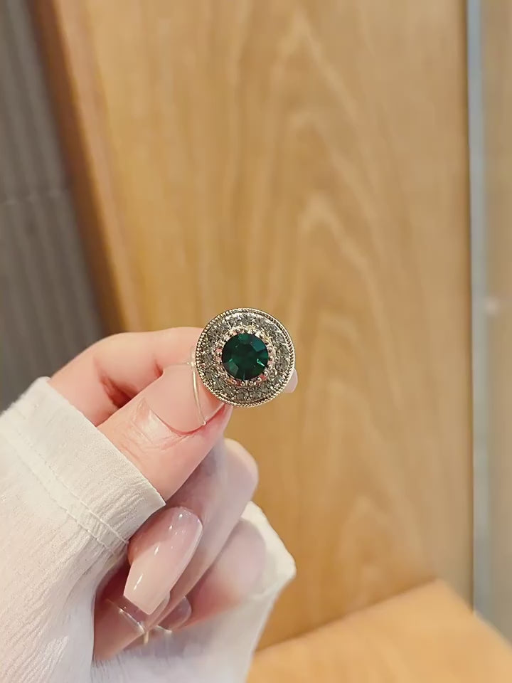 Crystal Green Rhinestone Mini Brooch Pin - Jewel Gift product video