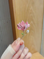 Soft Floral Magnolia Flower Brooch - Floral Gift product video