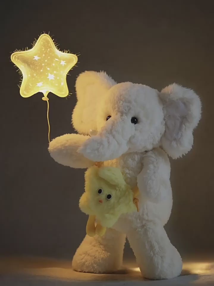 Adorable Elephant Plush with Star Bag